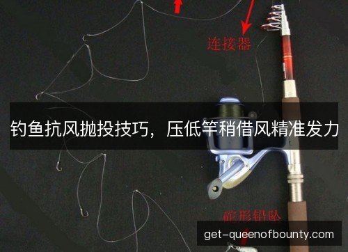 钓鱼抗风抛投技巧，压低竿稍借风精准发力